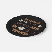 Assiettes En Carton 60e anniversaire année de chien (Angle)