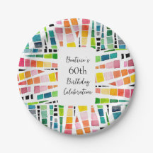 60e anniversaire aquarelle Motif géométrique