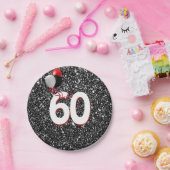 Assiettes En Carton 60e anniversaire Ballons sur Parties scintillant n (Fête)
