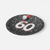 Assiettes En Carton 60e anniversaire Ballons sur Parties scintillant n (Angle)
