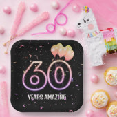 Assiettes En Carton 60e anniversaire Balloons et Confetti (Fête)