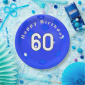 Assiettes En Carton 60e anniversaire Blue Pickleball (Fête)
