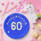 Assiettes En Carton 60e anniversaire Blue Pickleball (Fête)
