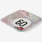 Assiettes En Carton 60e anniversaire Camion rouge Retro sur la carte r (Angulaire)