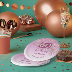 Assiettes En Carton 60e anniversaire Chic Falling Rose Parties scintil