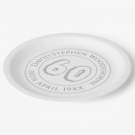 Assiettes En Carton 60e anniversaire commémoratif (Angle)