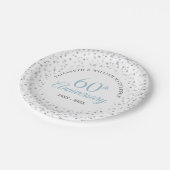 Assiettes En Carton 60e anniversaire de Mariage Amour Coeurs Confetti (Angle)