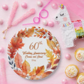 Assiettes En Carton 60e anniversaire de Mariage automne floral (Fête)