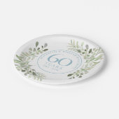 Assiettes En Carton 60e anniversaire de mariage diamant verdure (Angle)