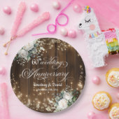 Assiettes En Carton 60e anniversaire de Mariage Lumières à cordes rust (Fête)