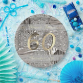 Assiettes En Carton 60e anniversaire du Diamant Mariage Elégant Faux G (Fête)