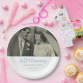 Assiettes En Carton 60e anniversaire du diamant Photo Mariage (Fête)