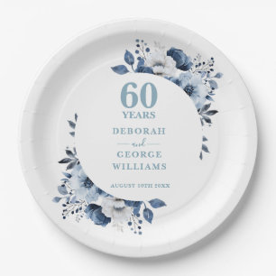 Assiettes En Carton 60e anniversaire du Mariage de diamant botanique m