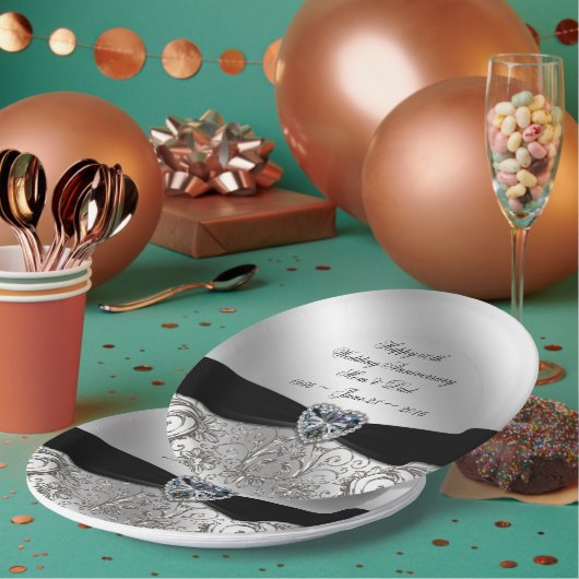 Assiettes En Carton 60e Anniversaire du Mariage diamant Plaque en papi (Multi)