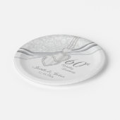 Assiettes En Carton 60e anniversaire du Mariage Diamond sur Blanc (Angle)