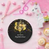 Assiettes En Carton 60e anniversaire Fabulous Gold Black Parties scint (Fête)