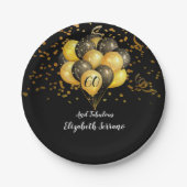 Assiettes En Carton 60e anniversaire Fabulous Gold Black Parties scint (Devant)