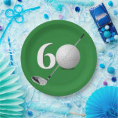 Assiettes En Carton 60e anniversaire Golf Ball and Club (Fête)