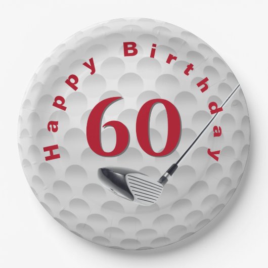 Assiettes En Carton 60e anniversaire Golf Ball Design Plaque en papier (Devant)