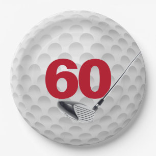 Assiettes En Carton 60e anniversaire Golf Ball Design Plaque en papier