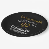 Assiettes En Carton 60e anniversaire Légendaire Black Gold Retro (Angle)