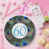Assiettes En Carton 60e anniversaire Peacock Feather (Fête)