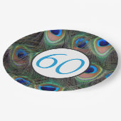 Assiettes En Carton 60e anniversaire Peacock Feather (Angle)