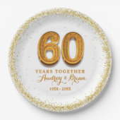 Assiettes En Carton 60e anniversaire Personnalisé (Devant)