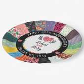 Assiettes En Carton 60e anniversaire personnalisé, Patchwork Quilt (Angle)
