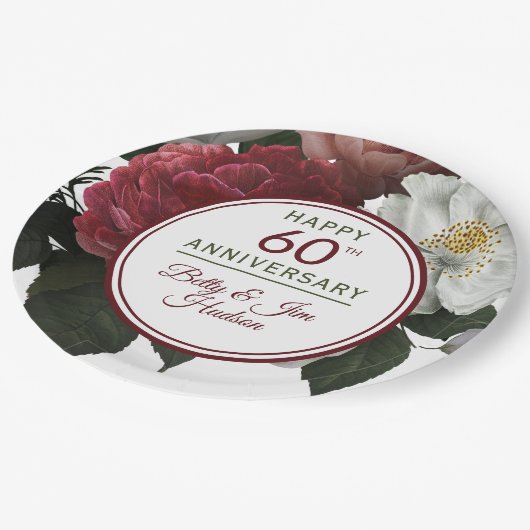 Assiettes En Carton 60e anniversaire - Plaque en papier (Angle)