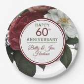 Assiettes En Carton 60e anniversaire - Plaque en papier (Devant)
