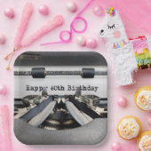 Assiettes En Carton 60e anniversaire Retro Typewriter (Fête)