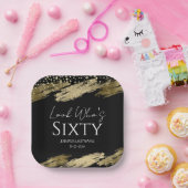 Assiettes En Carton 60e Anniversaire Soirée Gold Black Look Qui est (Fête)