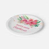 Assiettes En Carton 60e anniversaire Tropical String Lights Hawaiian (Angle)
