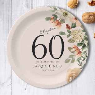 Assiettes En Carton 60e anniversaire Vintage Floral