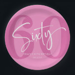 Assiettes En Carton 60e Soirée rose 60e anniversaire<br><div class="desc">C'est un rose 60ème 60ème anniversaire de la fête Plaques papier!</div>