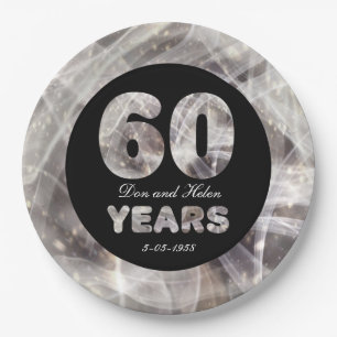 Assiettes En Carton 60ème anniversaire de la fête des Mariages du diam