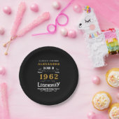 Assiettes En Carton 60th Birthday 1962 Ajouter le nom Legendary Black (Fête)