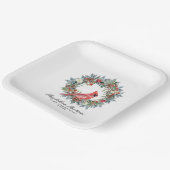 Assiettes En Carton 60th Birthday Red Cardinal Wreath Custom (Angulaire)