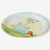 Assiettes En Carton 60th Birthday Robin with Daffodil Cake (Angle)