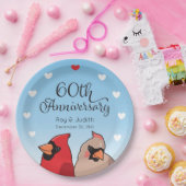 Assiettes En Carton 60th Wedding Anniversary, Cardinal Pair (Fête)