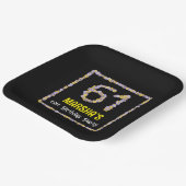 Assiettes En Carton 61e anniversaire : Floral Flowers Numéro, Nom pers (Angulaire)