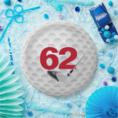 Assiettes En Carton 62e anniversaire Golf Ball Design (Fête)