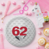 Assiettes En Carton 62e anniversaire Golf Ball Design (Fête)