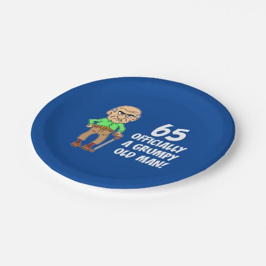 Assiettes En Carton 65 Officiellement Une Plaque En Papier Grumpy Old  (Angle)