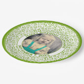 Assiettes En Carton 65 Your Photo Random Number Pattern Green/White (Angle)
