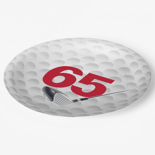 Assiettes En Carton 65e anniversaire Golf Ball Design Plaque en papier (Angle)