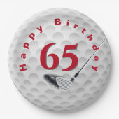 Assiettes En Carton 65e anniversaire Golf Ball Design Plaque en papier (Devant)