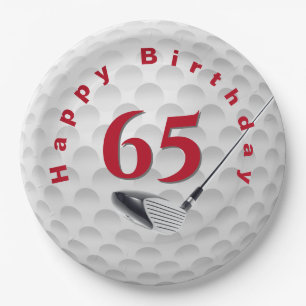 Assiettes En Carton 65e anniversaire Golf Ball Design Plaque en papier