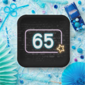 Assiettes En Carton 65e anniversaire Neon Connexion Brick (Fête)